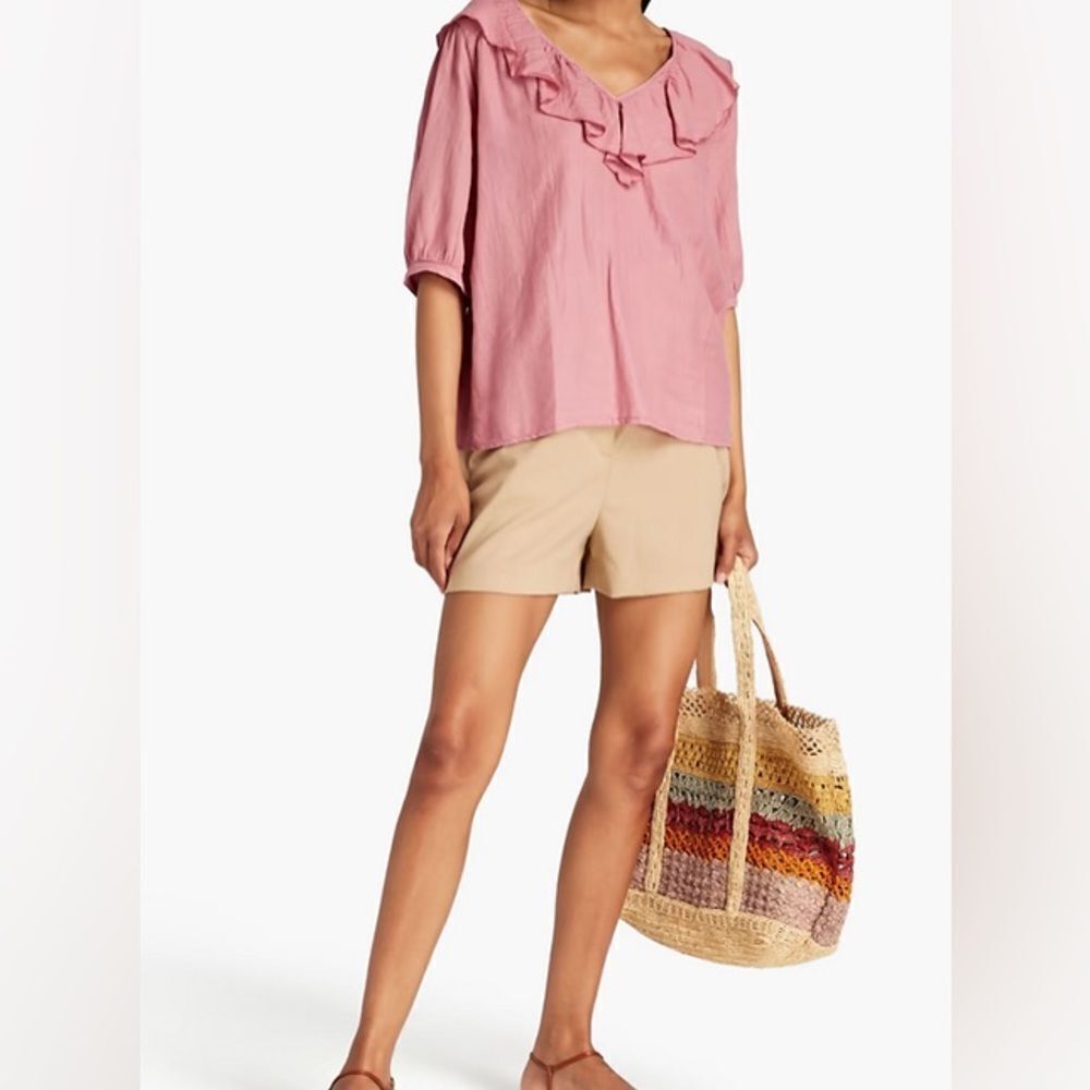 ba&sh Twiggy Cotton Ruffled Top
